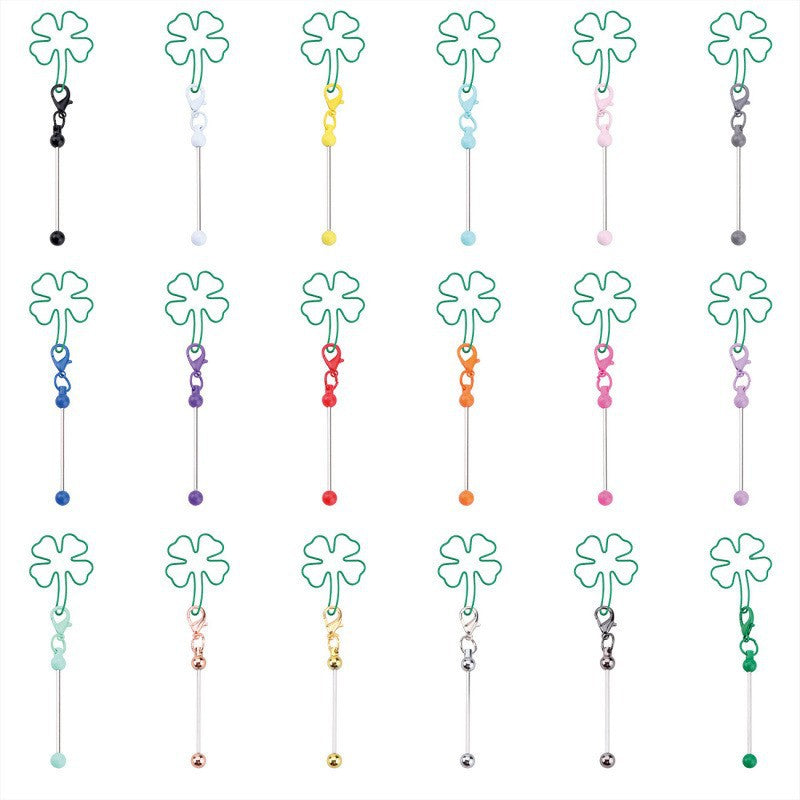 Wholesale Four-leaf Clover DIY Beadable Keychain