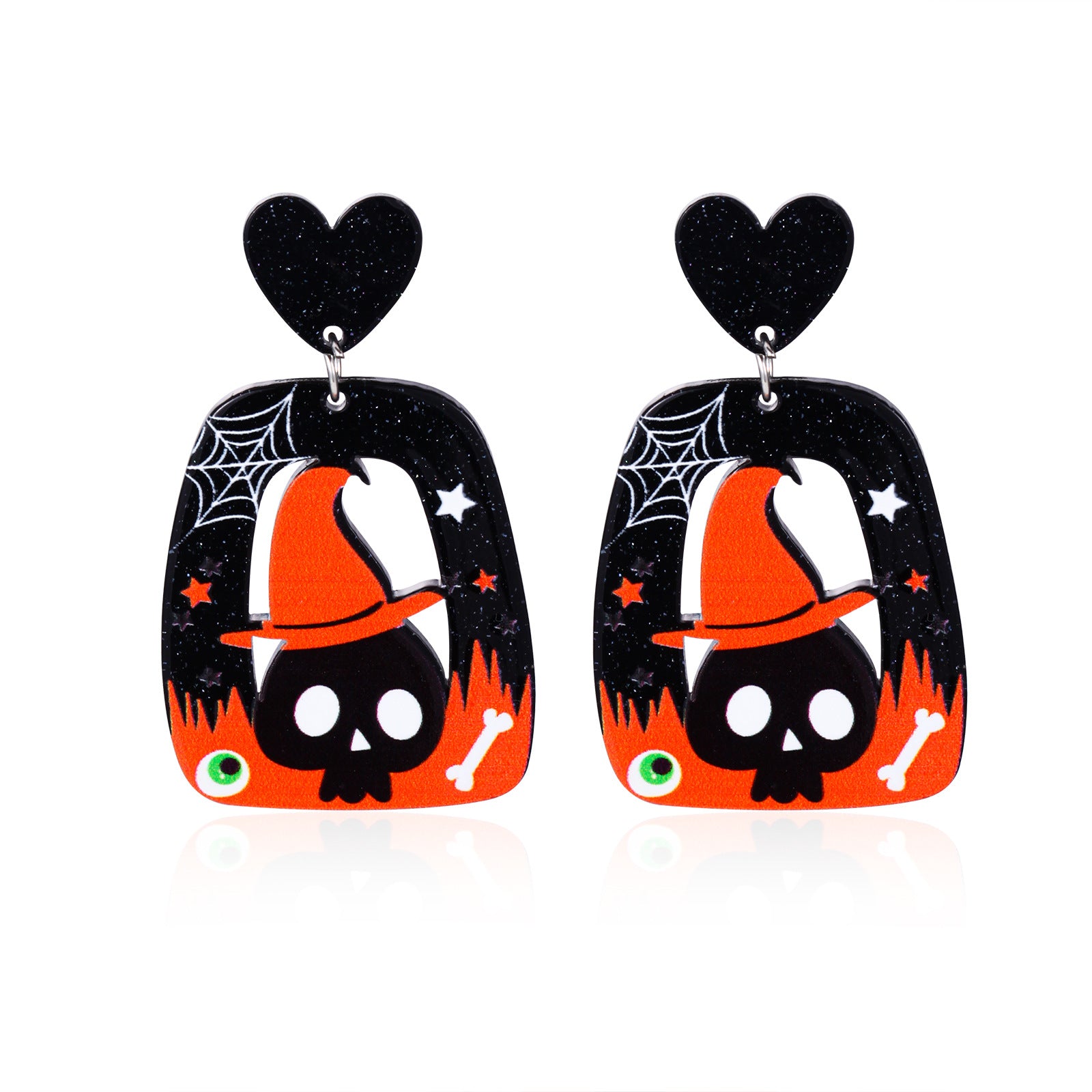 Wholesale  Acrylic Pumpkin Ghost Skull Drop Earrings For Women Party Wear Jewelry Accessory Gift Boutique Resale