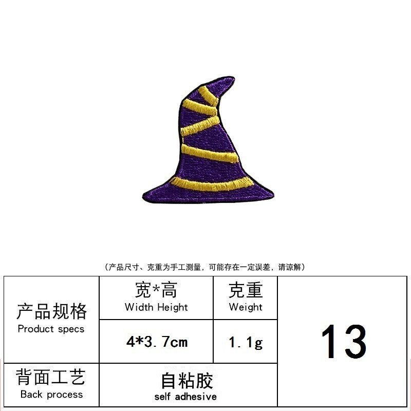 Wholesale  Ghost Pumpkin Embroidered Patch Self Adhesive No Sew Decorative Sticker For Hats DIY Fashion Accessory