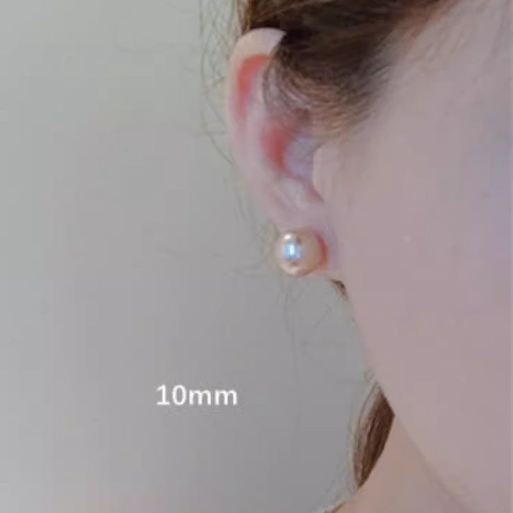 Wholesale 8-14mm milk white pearl round earrings