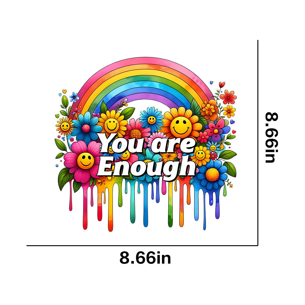 Wholesale 10pcs Butterfly Flower Rainbow Letter  UV DTF Ready to Press Transfers Wraps