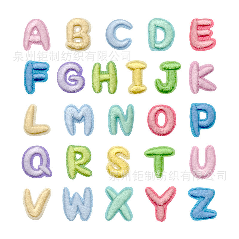 Wholesale 1.6cm Alphanumeric Adhesive Embroidery Patch