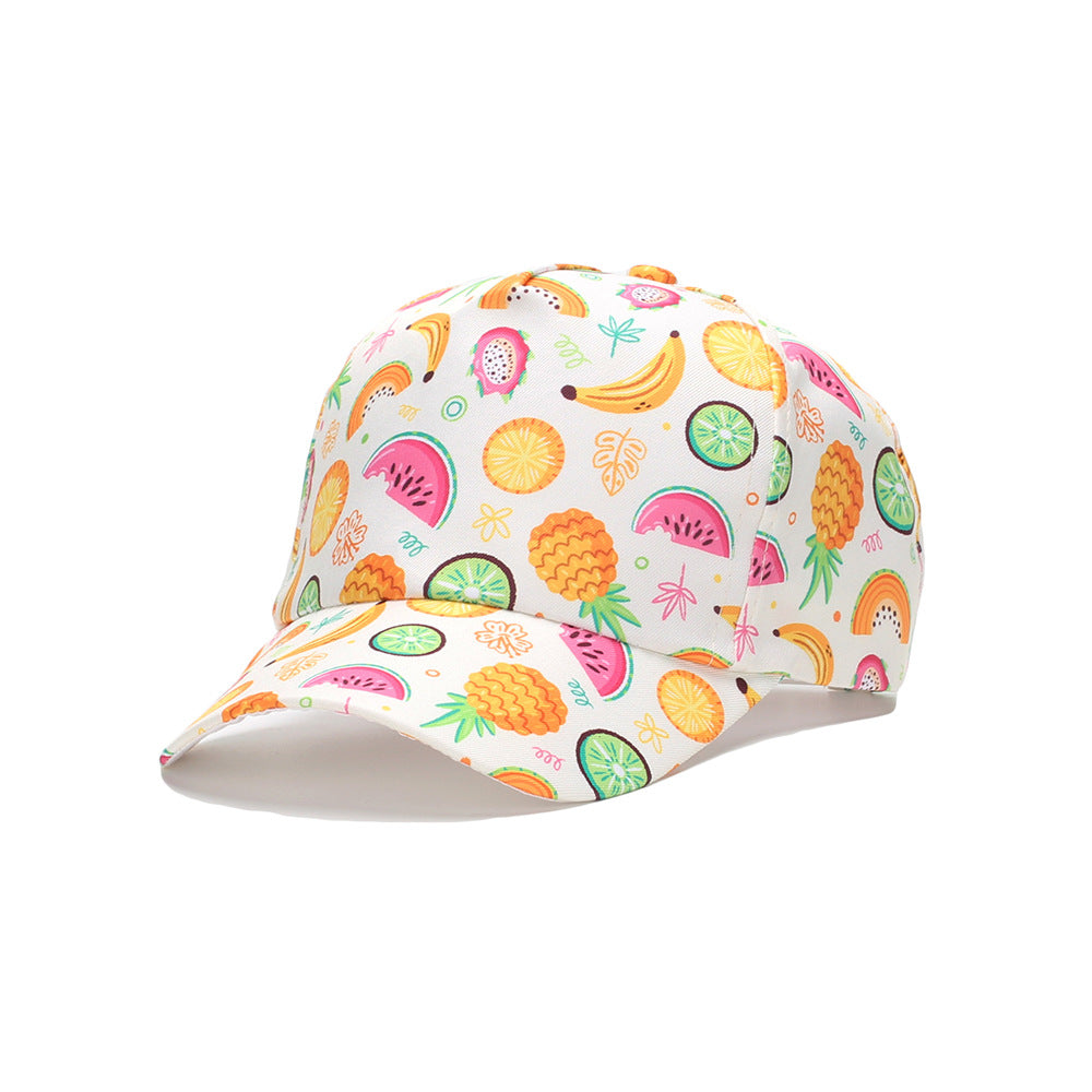 Wholesale Cotton Polyester Cartoon Animal Fruit Print Kids Baseball Cap