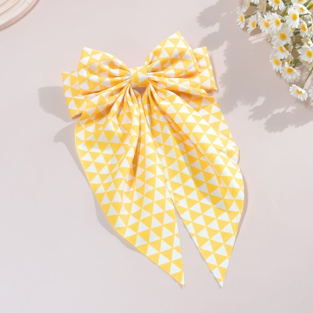 Wholesale Printed Double-Layer Bow Spring Clip Cute Hair Accessory