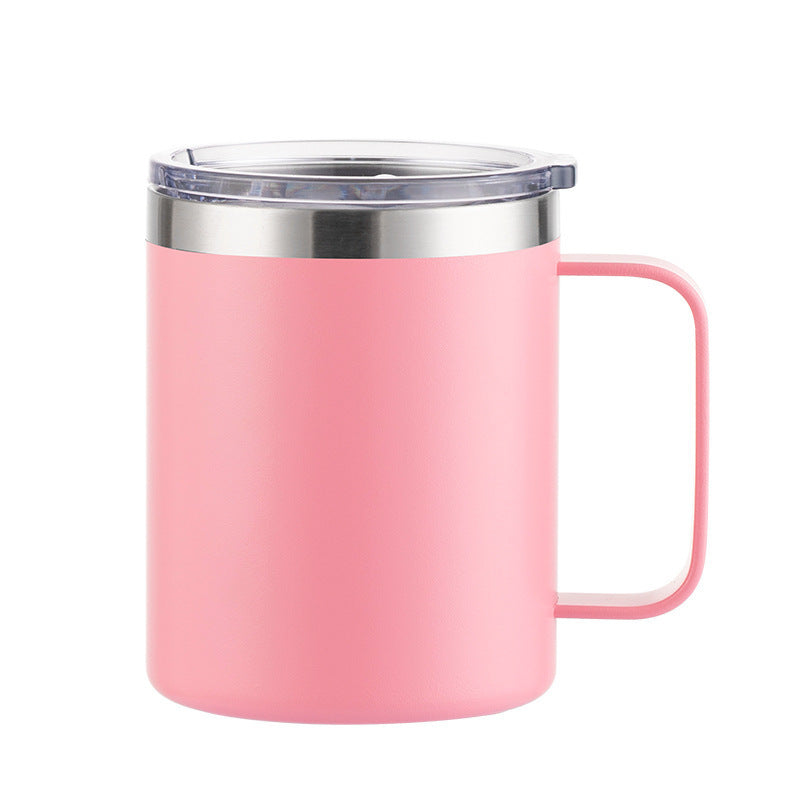 Wholesale Tumbler 12oz Stainless Steel Handle Insulated Solid Color Mug