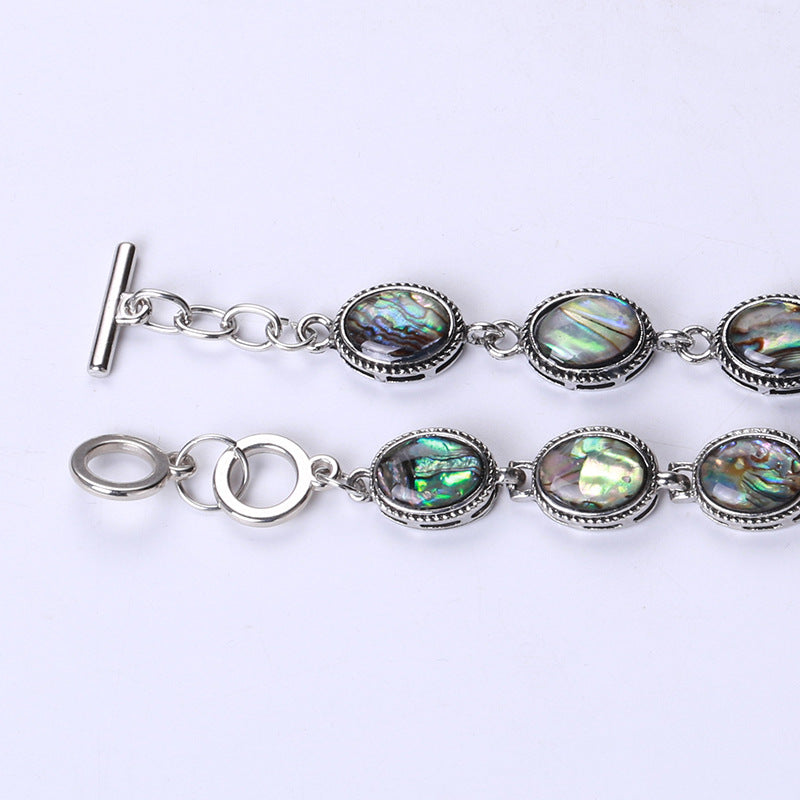 Wholesale Water Drop Round Natural Abalone Shell Bracelet