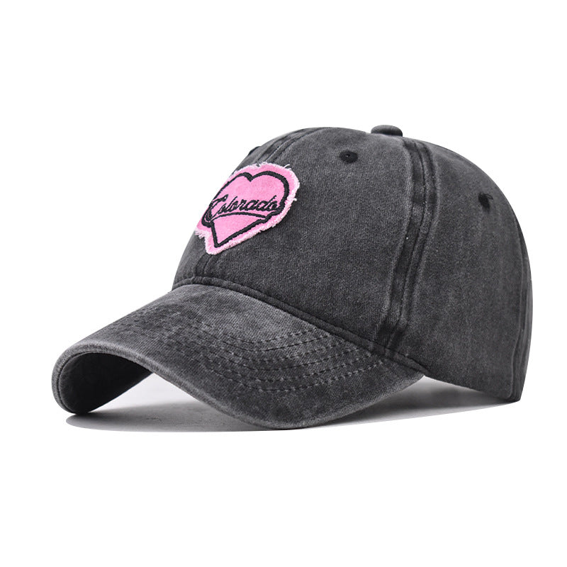 Wholesale Valentine's Day Pink Love Cotton Embroidered Baseball Hat