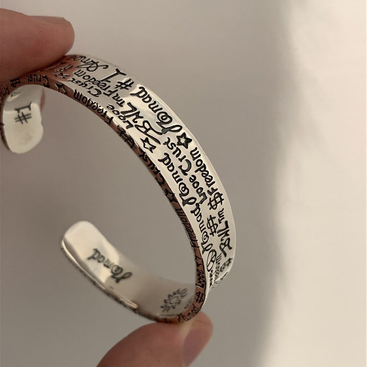 Wholesale Couple Graffiti Metal Bracelet