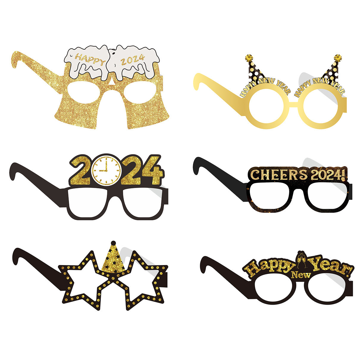 Wholesale 2024 New Year Party Decoration Paper Glasses