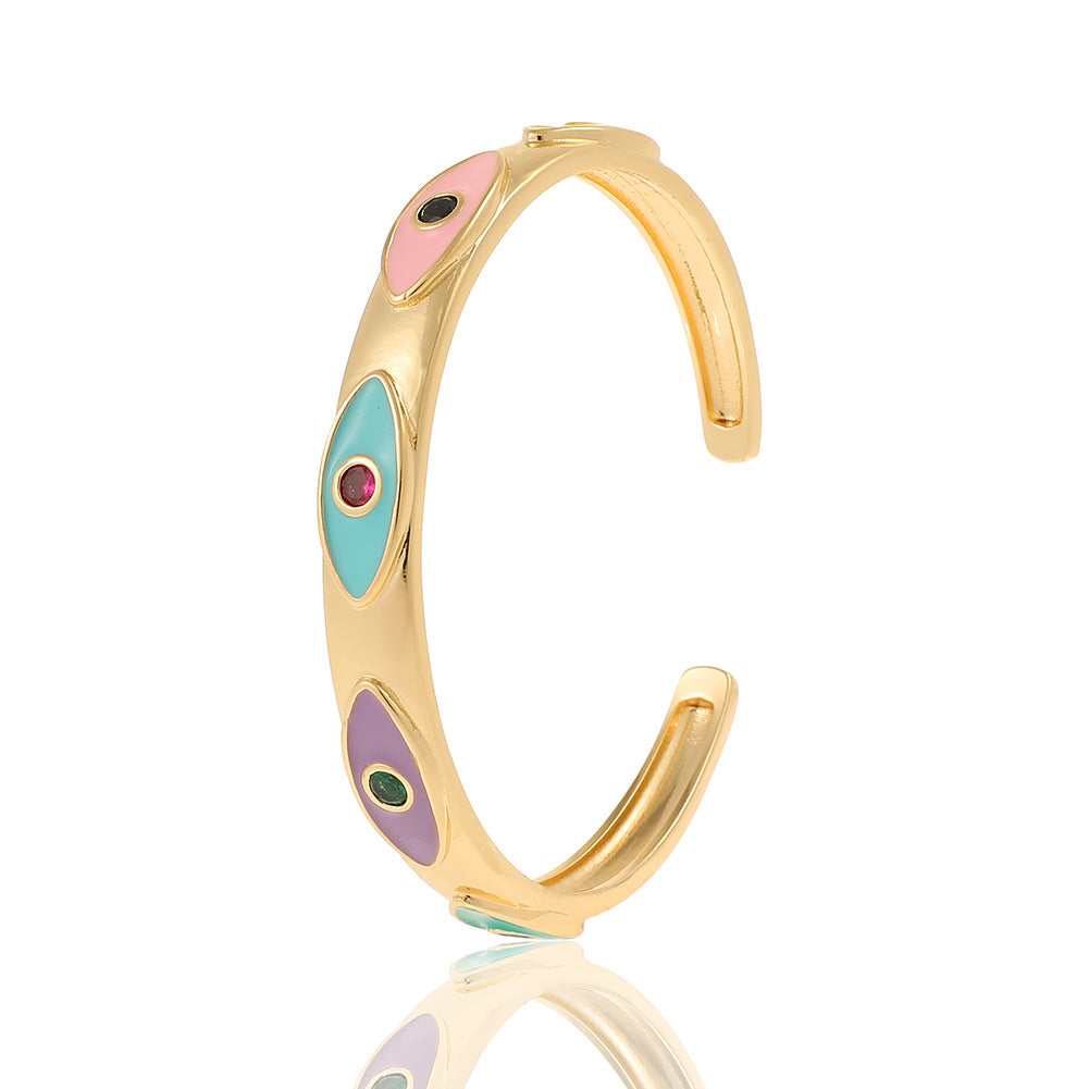 Wholesale Drip Oil Evil Eye Personality Bracelet