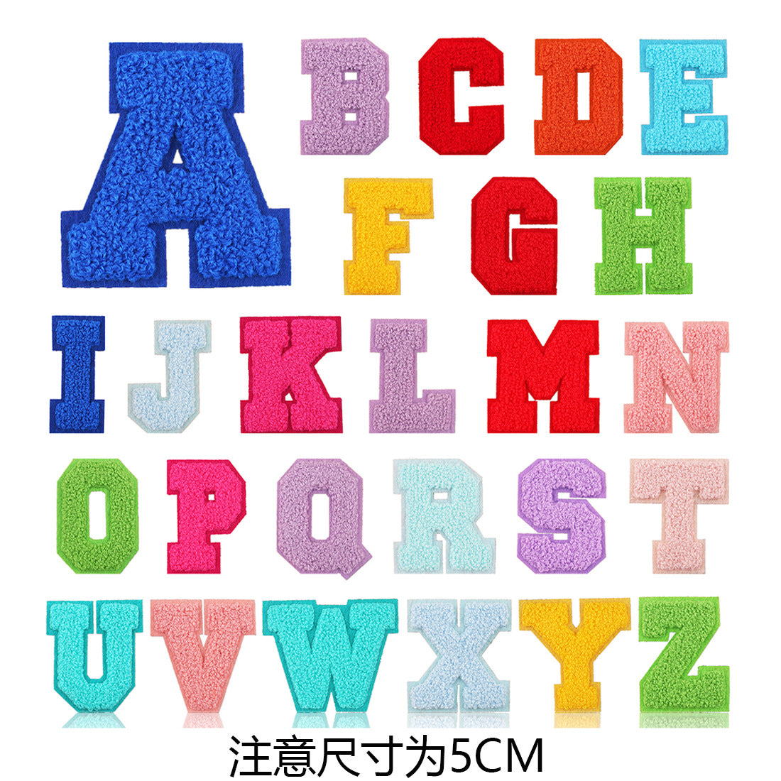 Wholesale Embroidered fabric patch hat and bag decoration A-Z English letter  DIY Patches