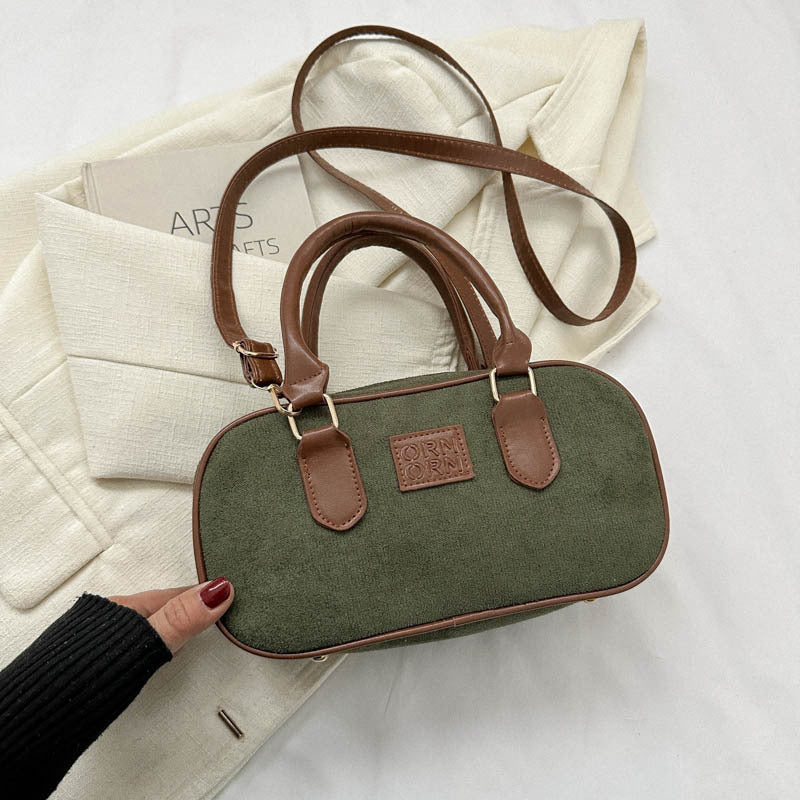 Wholesale retro matte texture handbag versatile shoulder synthetic leather crossbody bag