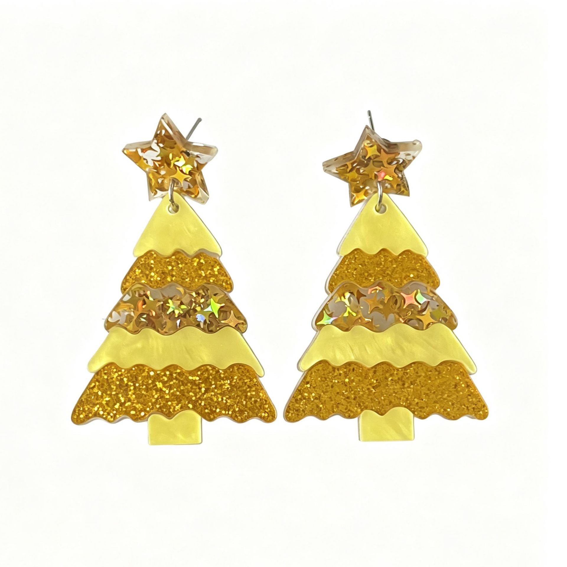 Wholesale Acrylic Christmas Tree Earrings With Geometric Sequins Sweet Party Fashion For Women