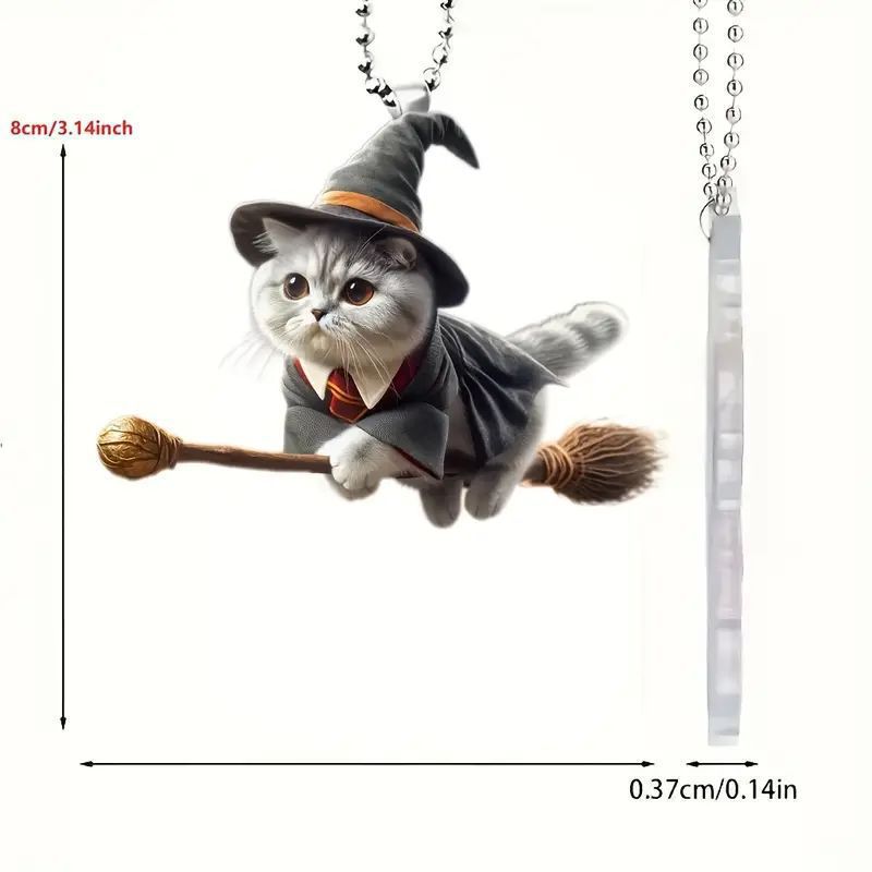 Wholesale New Acrylic Flat Magic Cat Car Interior Pendant
