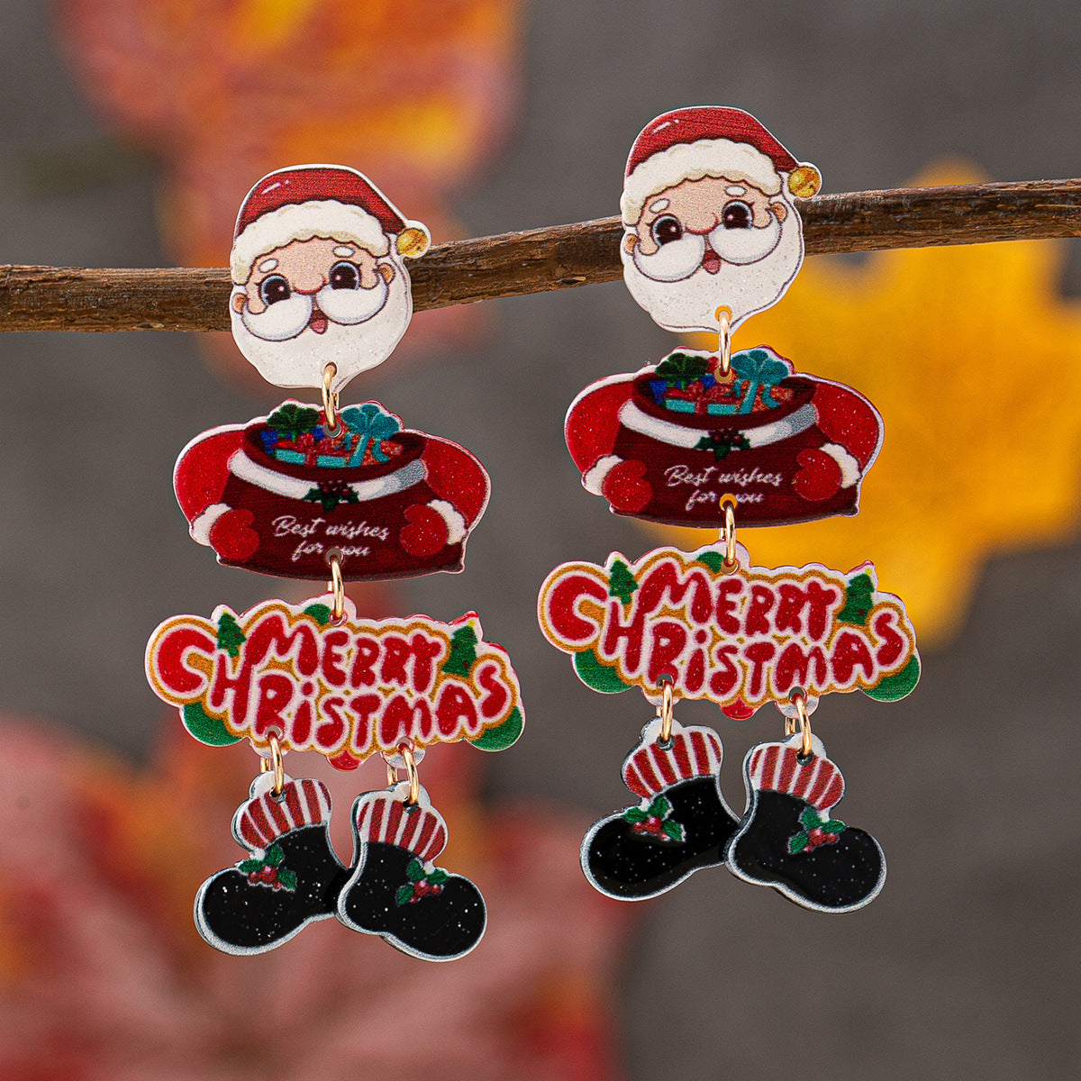 Wholesale 5pcs Snowman  Reindeer Cute Earrings Acrylic Earrings