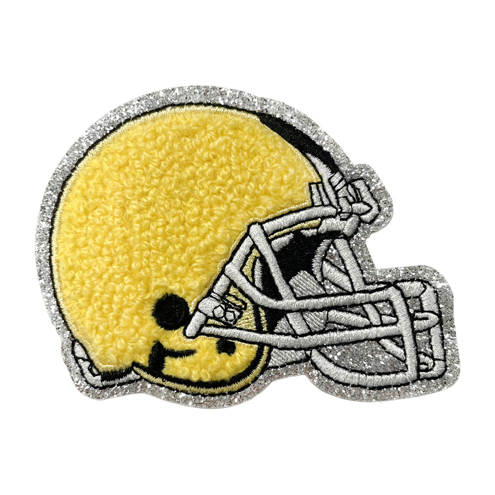 Wholesale Gameday Football Helmet Embroidered Patch Iron On Applique For ets And Clothing