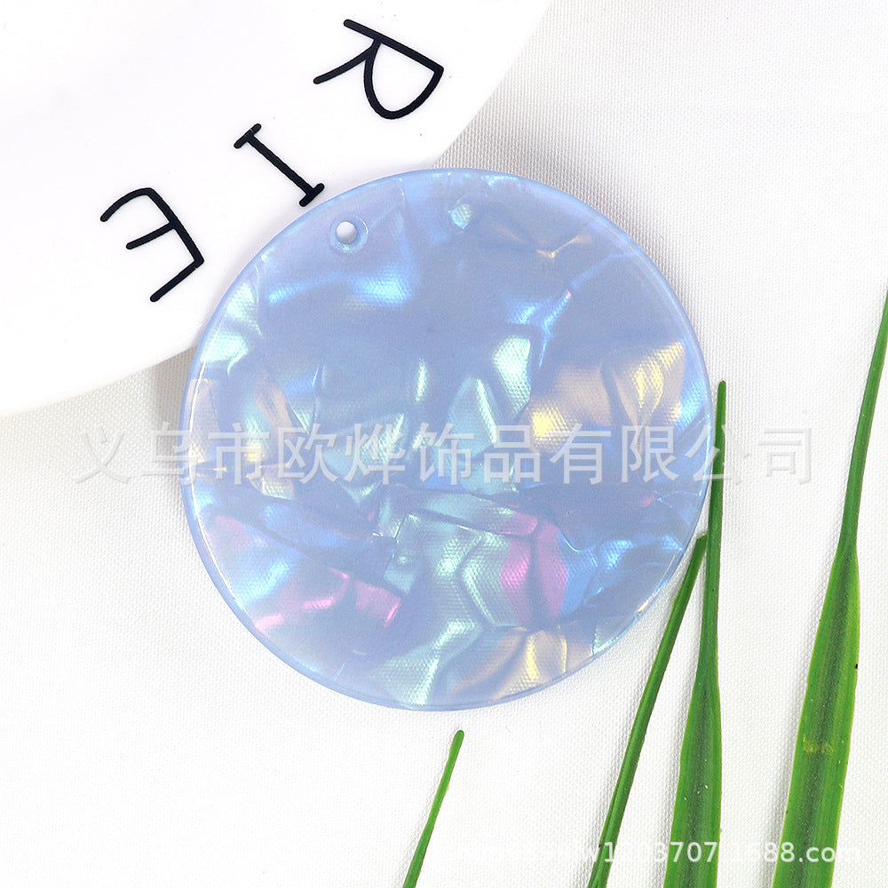 Wholesale 10pcs Textured Acrylic Circle Key Pendant Bookmark