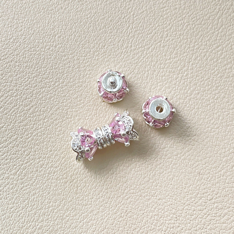 Wholesale Small Waist Screw Buckle 18k Color-retaining Real Gold Inlay Zirconium Pearl Buckle DIY Bracelet Material