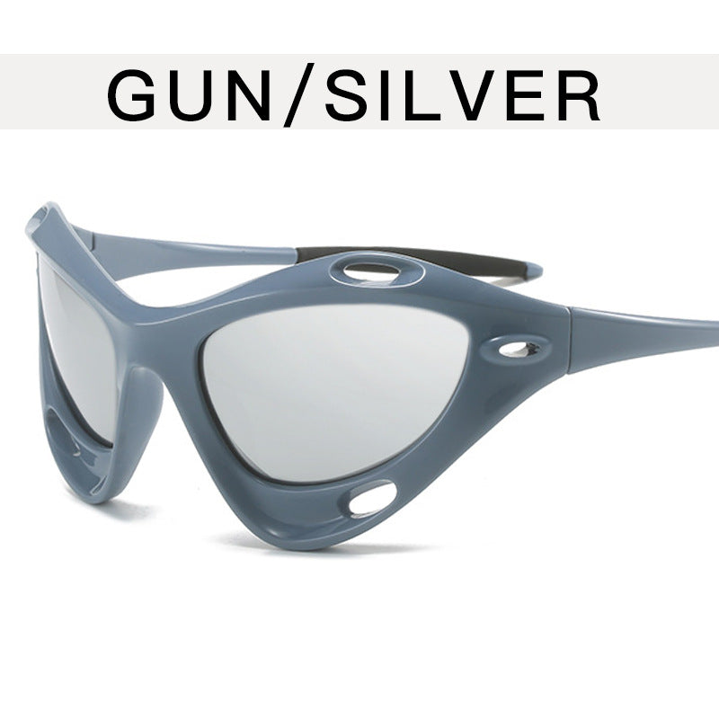 Wholesale Future Style Special-shaped Y2K Large Frame Sunshade PC Sunglasses