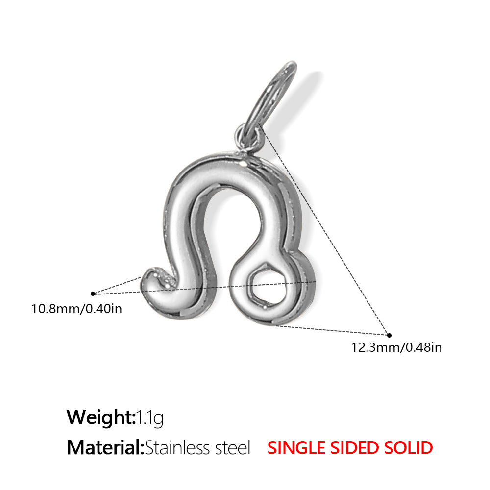Wholesale Stainless steel twelve zodiac necklace pendant accessories