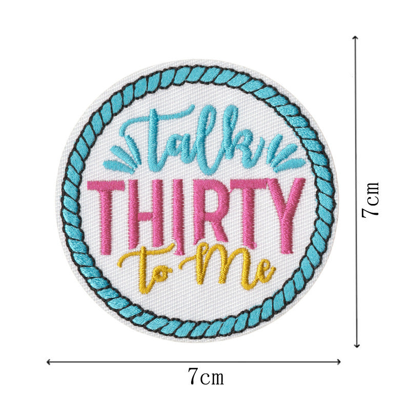 Wholesale Colorful Bar Theme Embroidered Letter Patches 9 Piece Set For Clothing And Towels DIY Craft Supply