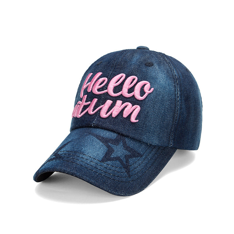 Wholesale Cotton Embroidery Wash Denim Baseball Cap