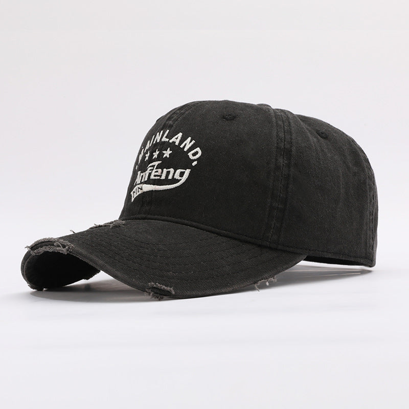 Wholesale Vintage Washed Embroidered Large Head Circumference Cotton Soft-topped Cap