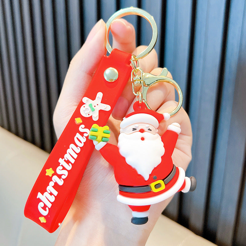 Wholesale Pvc Soft Glue Cute Christmas Snowman KeyChain