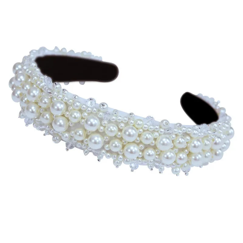 Wholesale Pearl headband crown baroque princess crystal headband