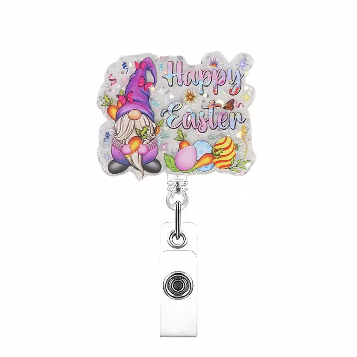 Wholesale Easter Badge Reels Glitter Fun Badge Reels