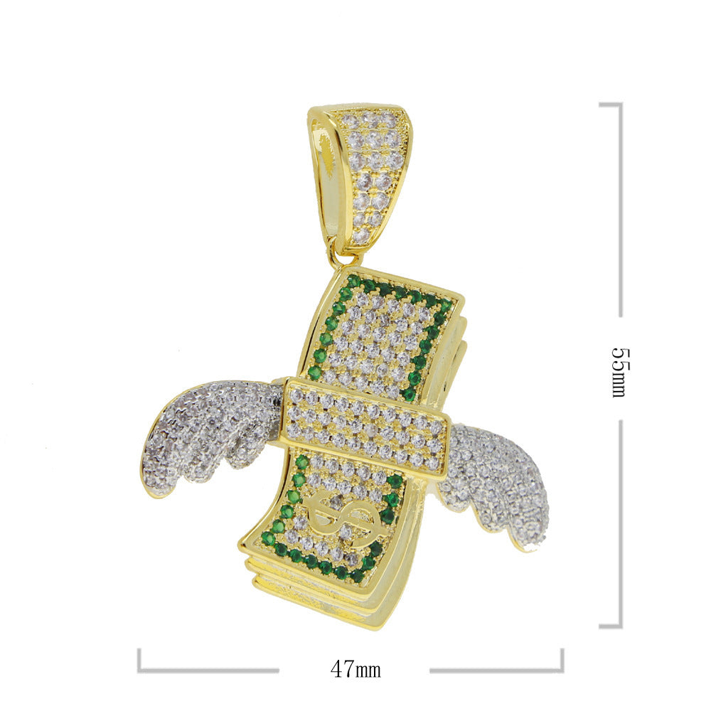 Wholesale Dollar Pendant Alloy Necklace