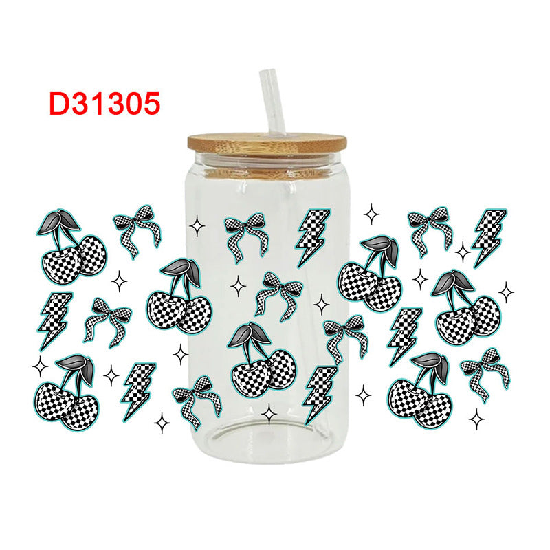 Wholesale Colorful Cherries 16oz Cup UV DTF Wrap