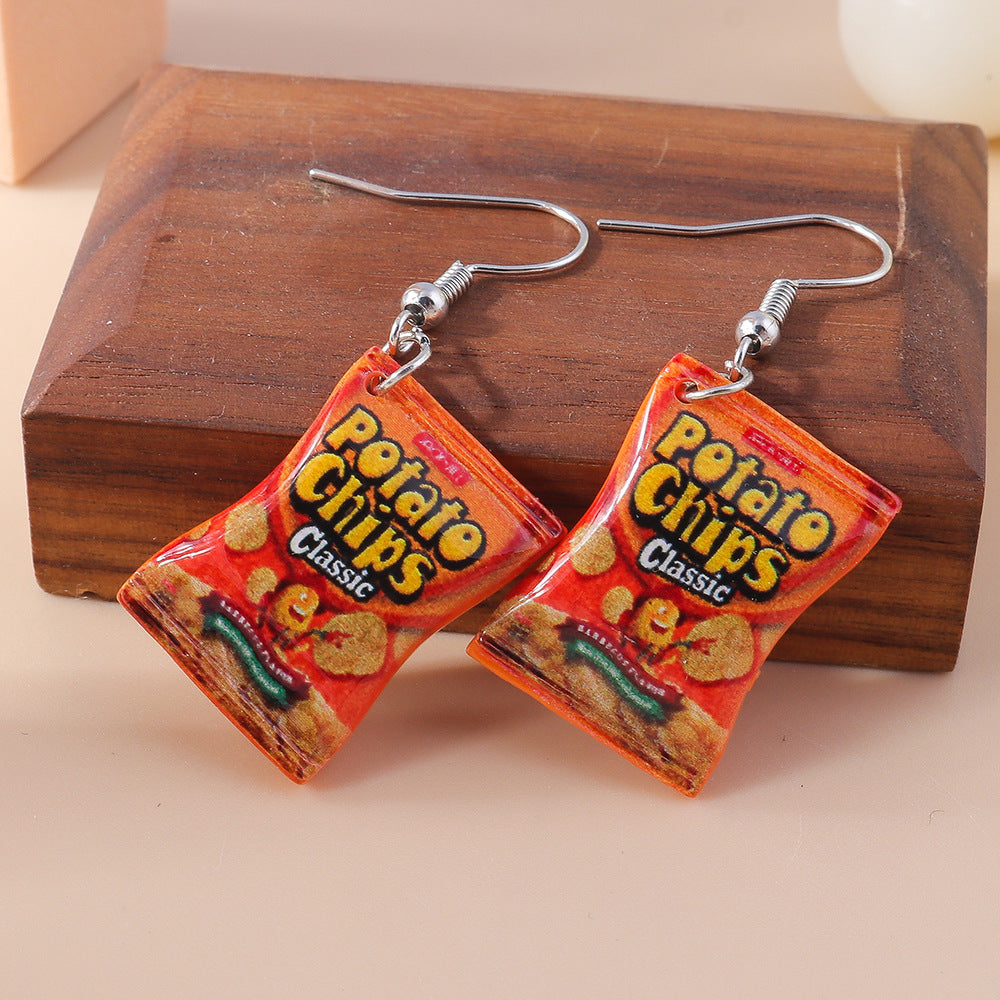 Wholesale Personalized Cartoon Cute Potato Chip Earrings