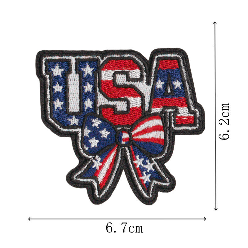 Wholesale Decorative Embroidered Patches 50 Piece Set With Liberty Bell Statue Of Liberty American Flag Design For Towels