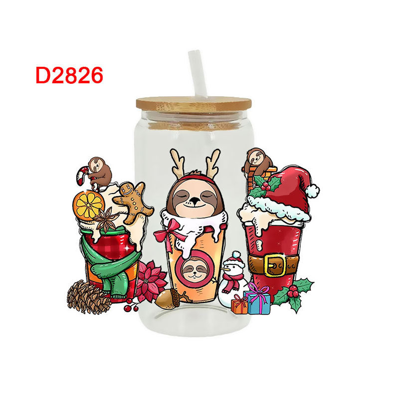 Wholesale Christmas Cartoon Series 16oz Cup UV DTF Wraps