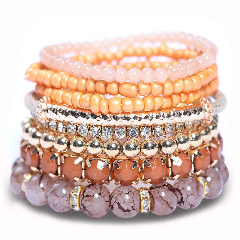 Wholesale Multi Layer Bohemian Hot Selling Trendy Creative Jewelry Glass Bead Bracelet