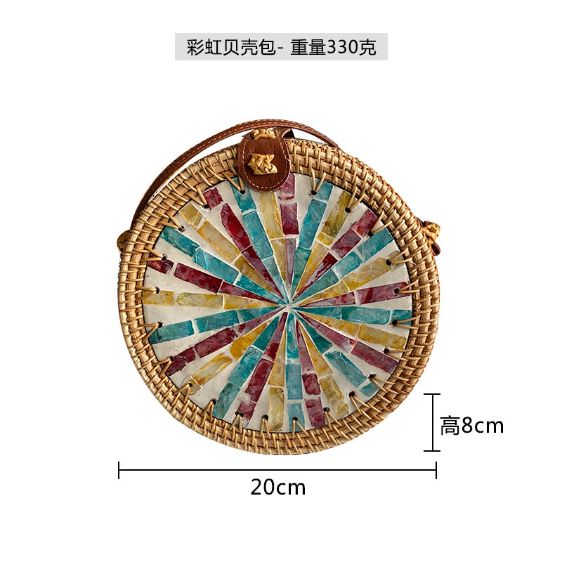 Wholesale Cross-body Colorful Shell Retro Handwoven Shoulder Bag