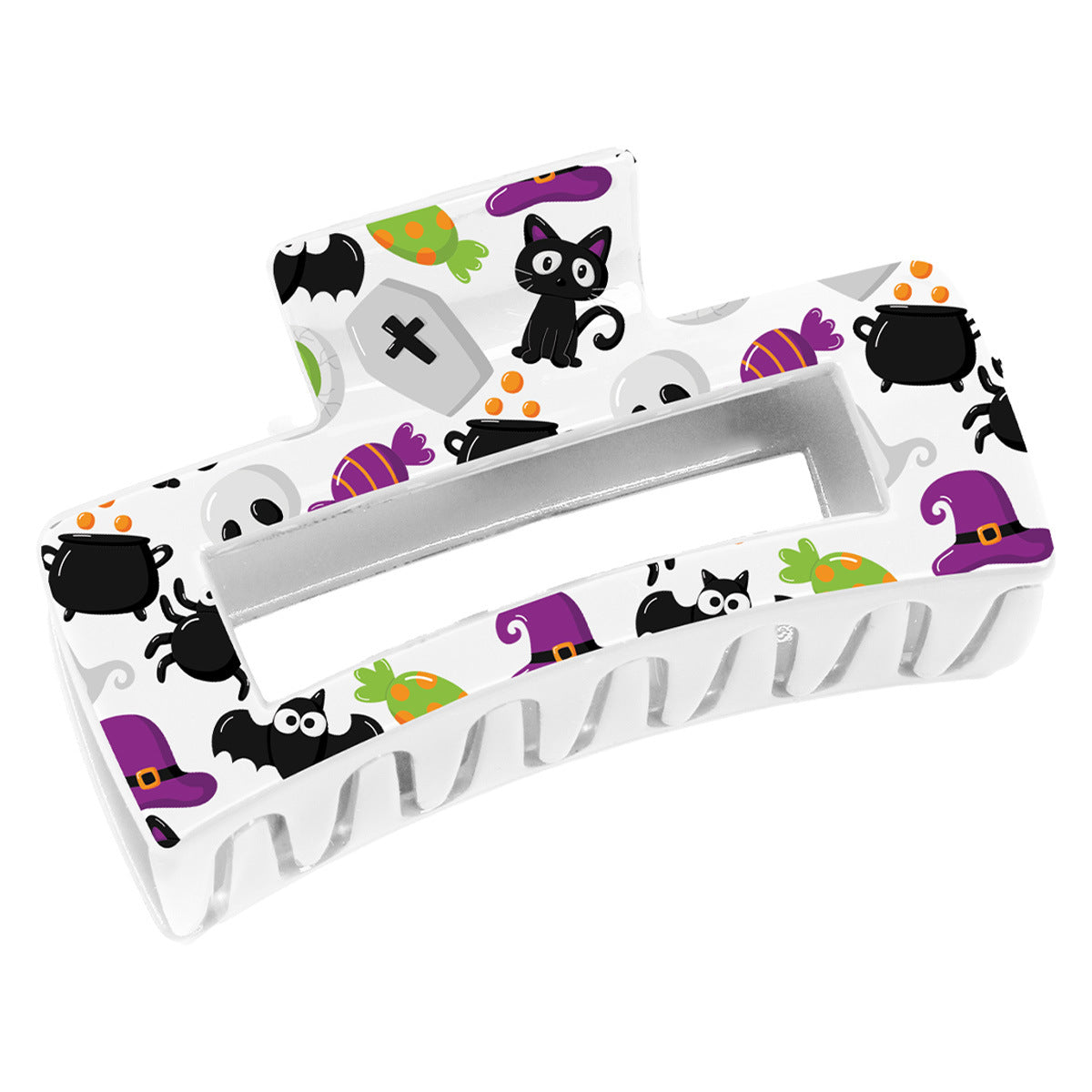 Wholesale Christmas Square Transparent Printed Grab Clip Shark Clip