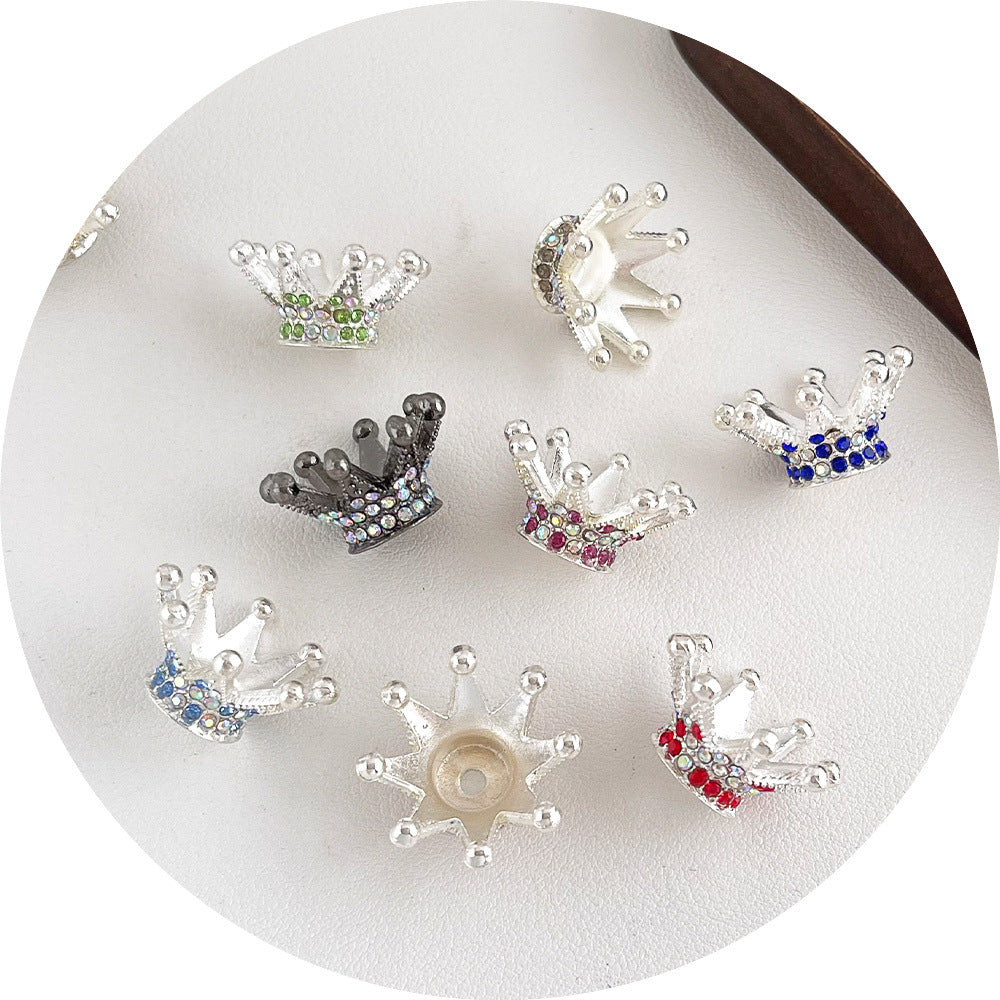 Wholesale 20pcs Alloy Crown with Rhinestones and Vertical Hole Crystal Beads