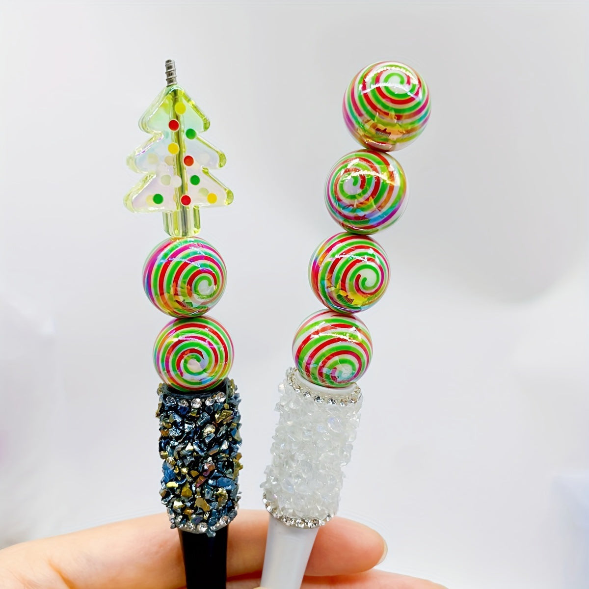 Wholesale 100PCS/PACK Christmas Series Acrylic Candy Thread-printed Beads