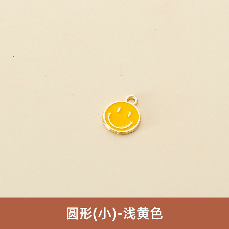 Wholesale Oil Drop Pendant Asymmetrical Funny Smiley Face Pendant Earrings Necklace Personality Pendant DIY Jewelry Accessories