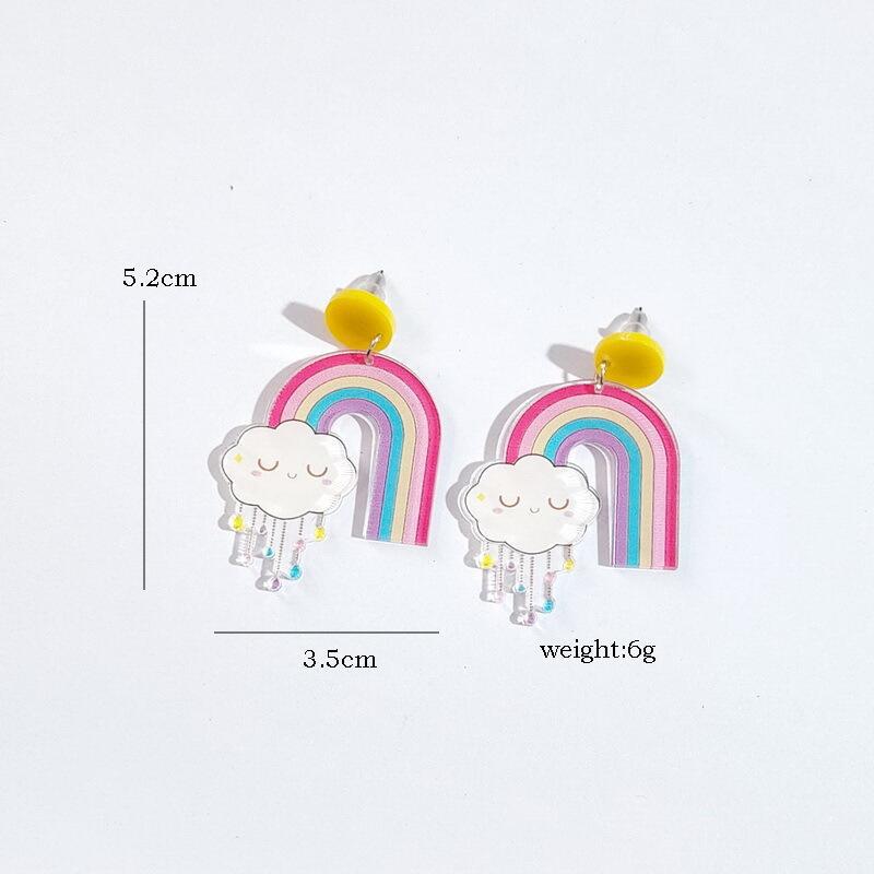 Wholesale Creative Cartoon Rainbow Clouds Acrylic Earrings