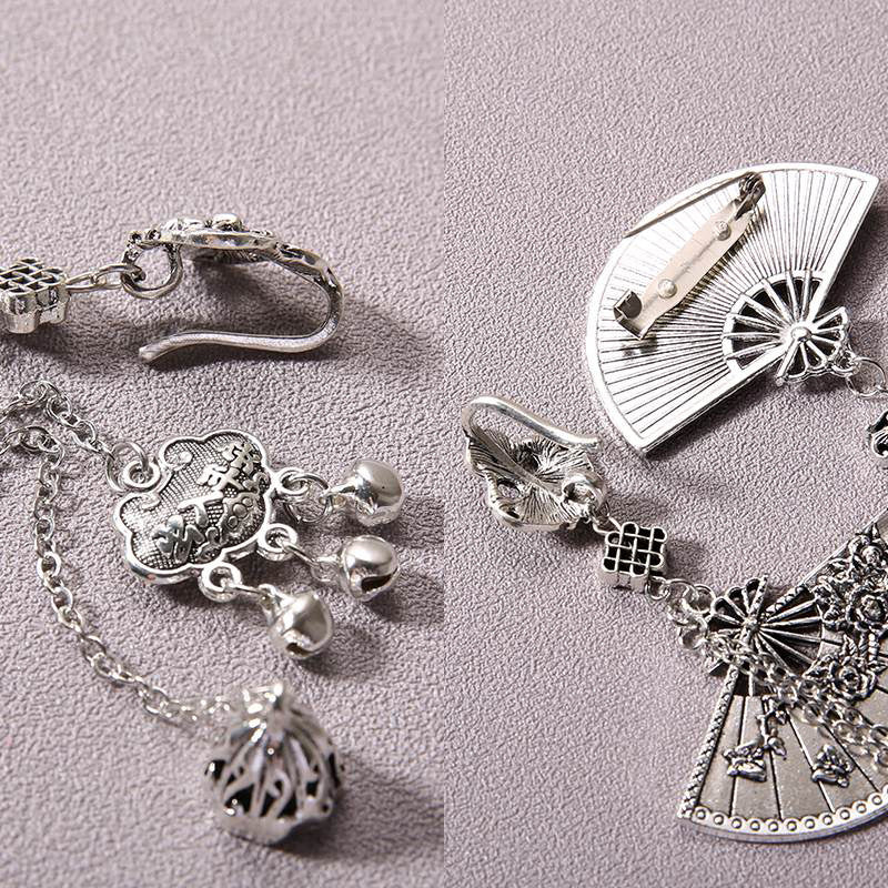 Wholesale Bell Tassel Chinese Style Plum Blossom Fan Cheongsam Pendant