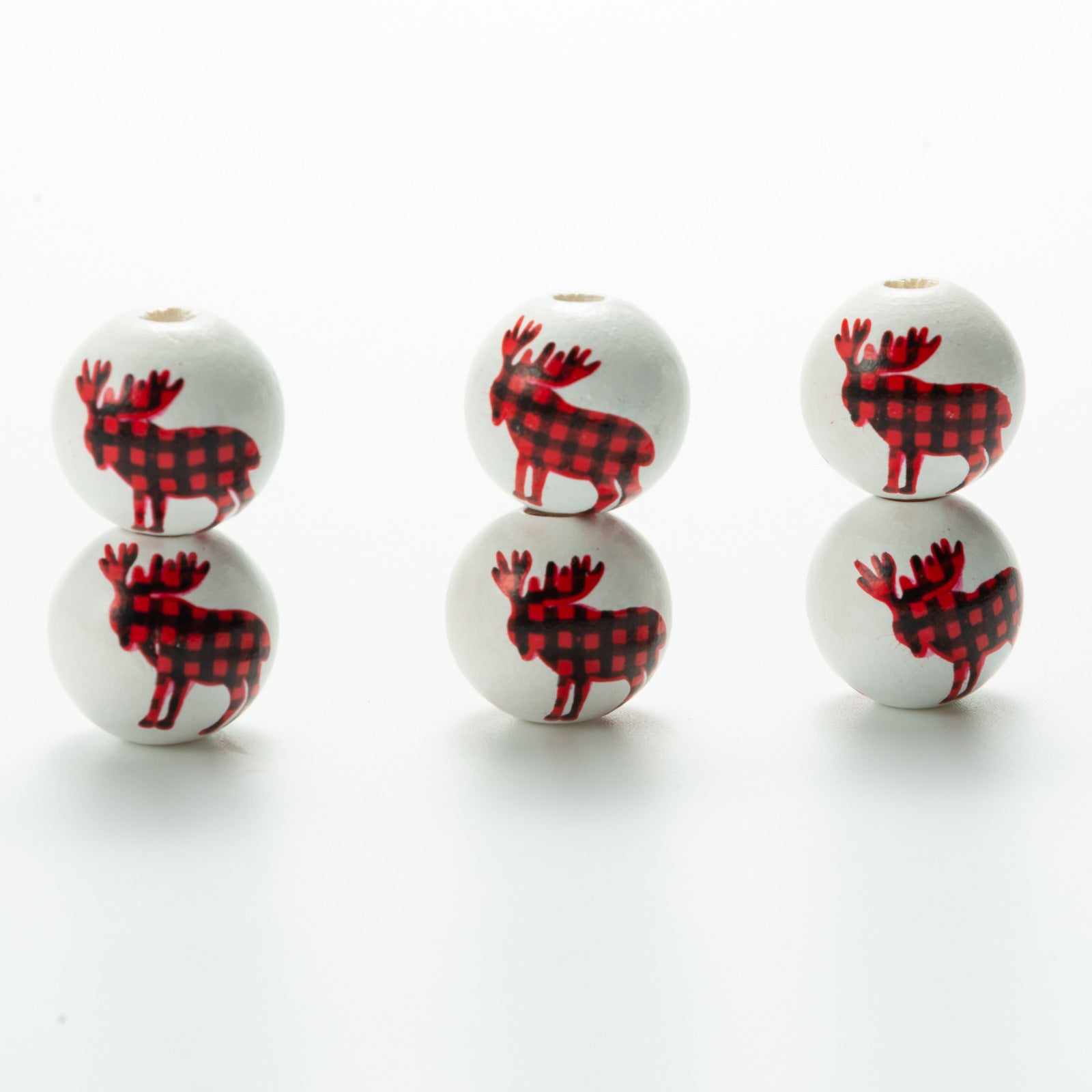 Wholesale 10pcs/ pack  lattice wooden beads Christmas wooden beads