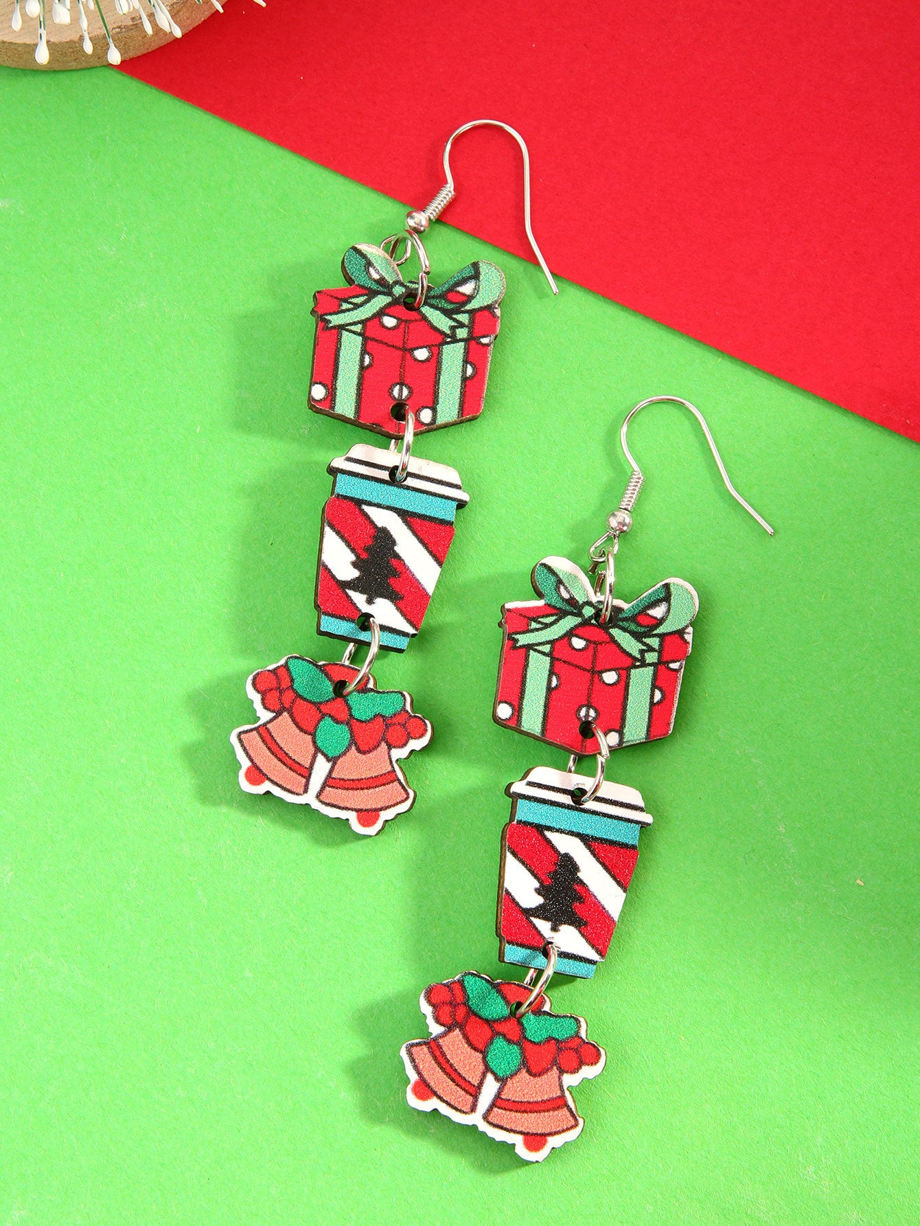 Wholesale Santa Claus Gift Wooden Earrings