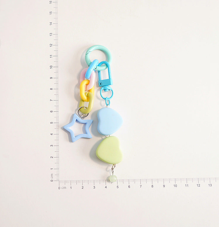 Color de plástico al por mayor Contrast amor Keychains