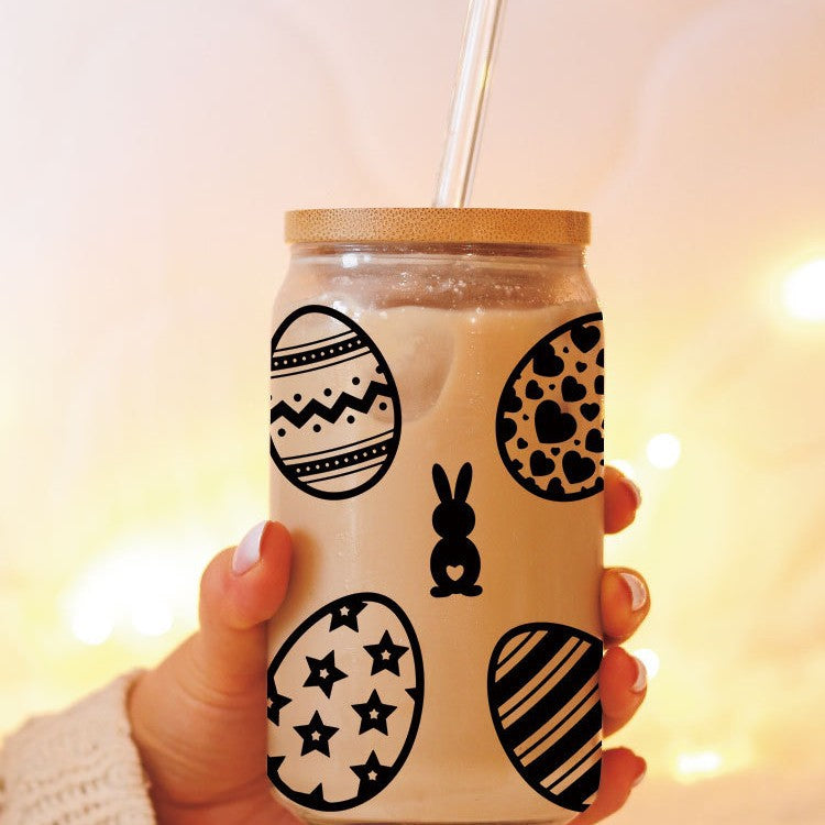 Wholesale Colorful Rabbit Pattern Egg Easter 16oz Cup UV DTF Wraps