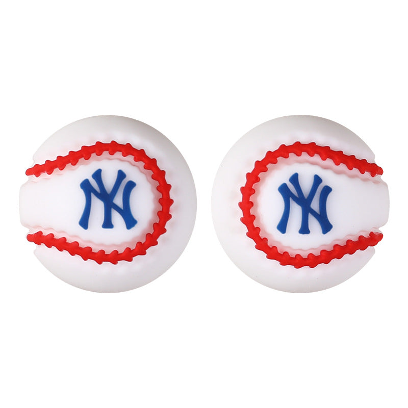 Wholesale 20pcs/pack  Baseball team silicone bead string  3D Focal Beads
