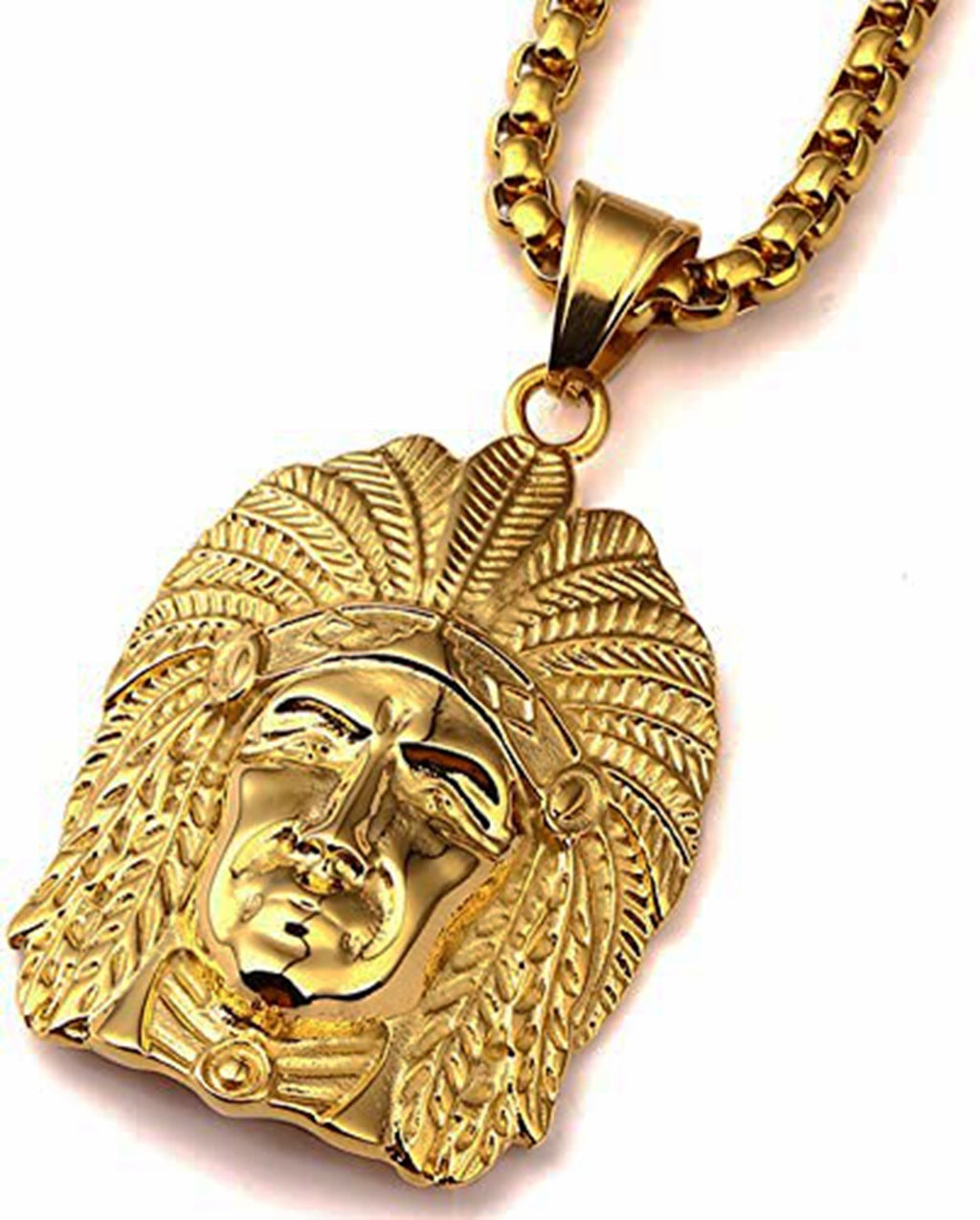 Wholesale Hip Hop Style Indian Pendant Stainless Steel Gold Plated Jewelry Accessory For Everyday Wear And Boutique Resale