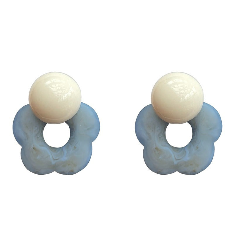Wholesale Contrast Color Flower Simple Versatile Earrings